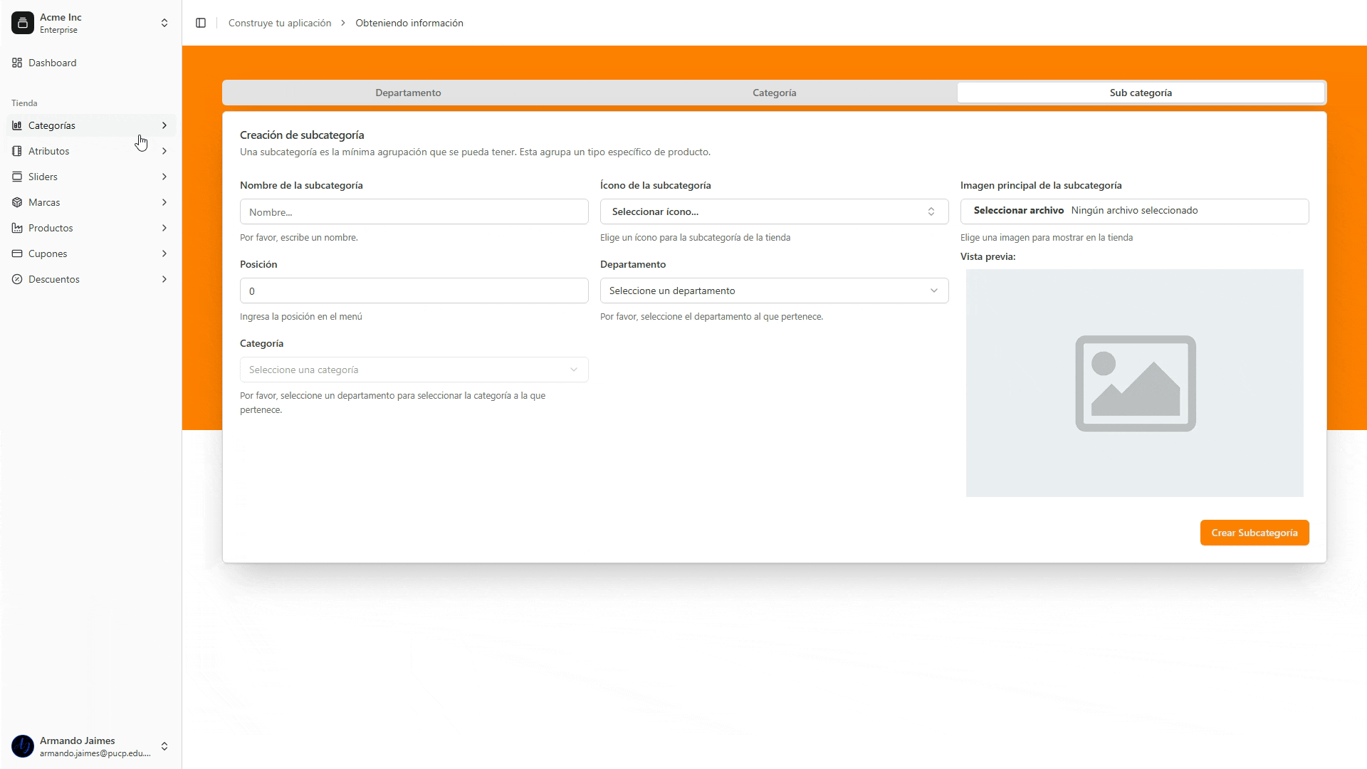 Multitenant eCommerce Admin Panel